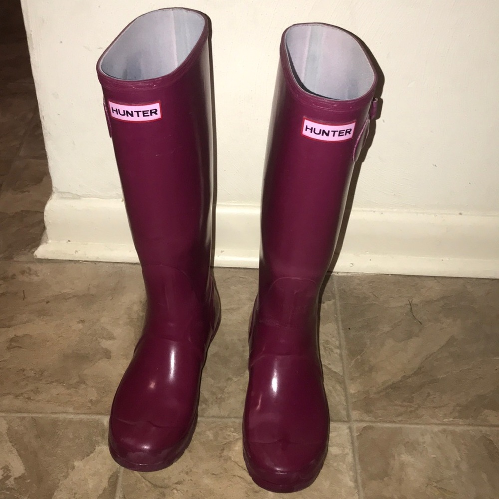 Plum hunter boots